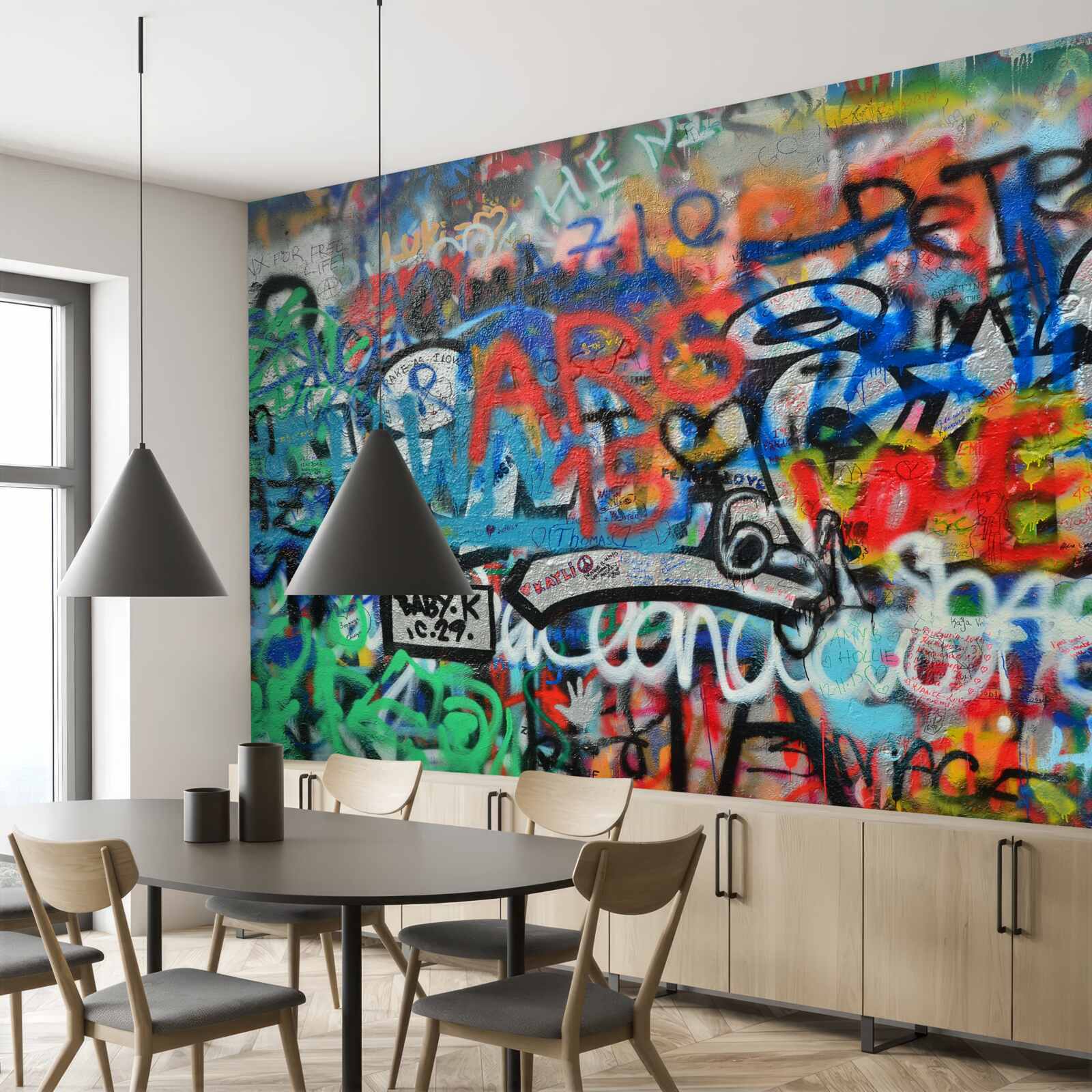 Fototapeta Stena zdobená graffiti