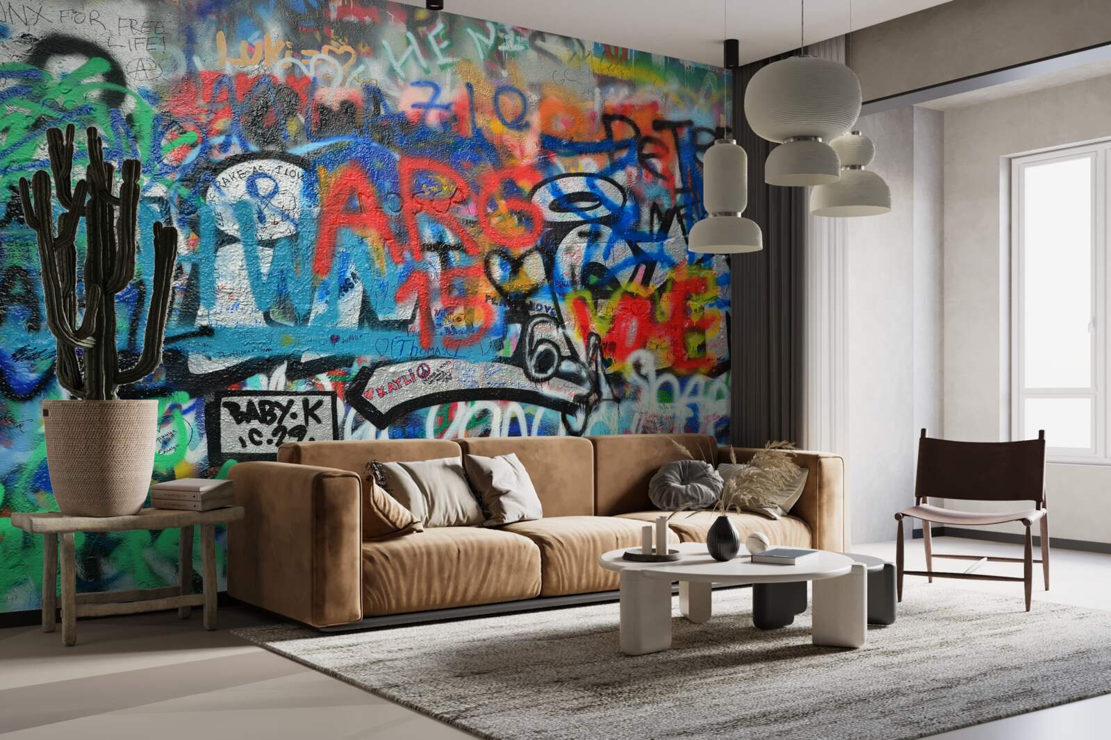 Fototapeta Stena zdobená graffiti