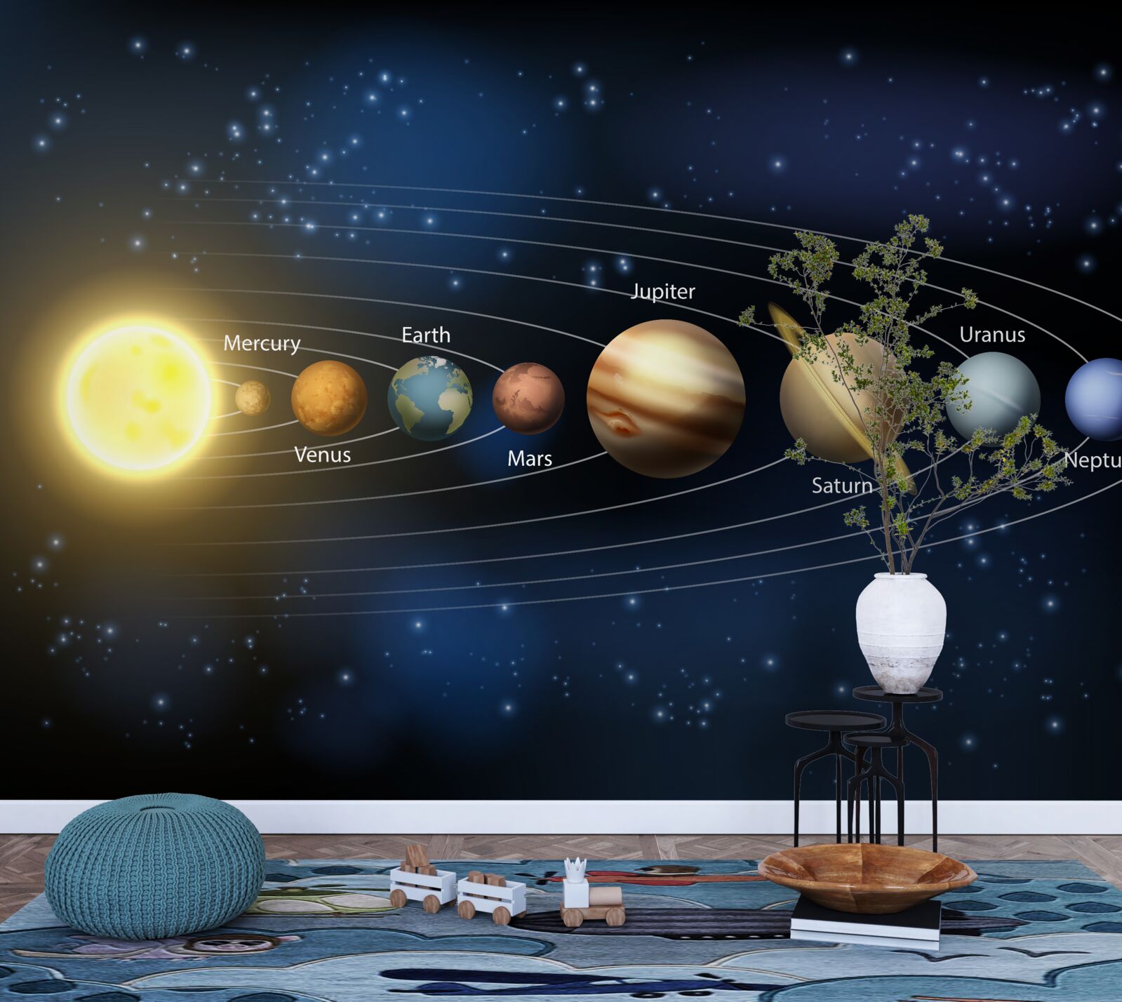 Fototapeta poradie rotácie planét okolo našej galaxie