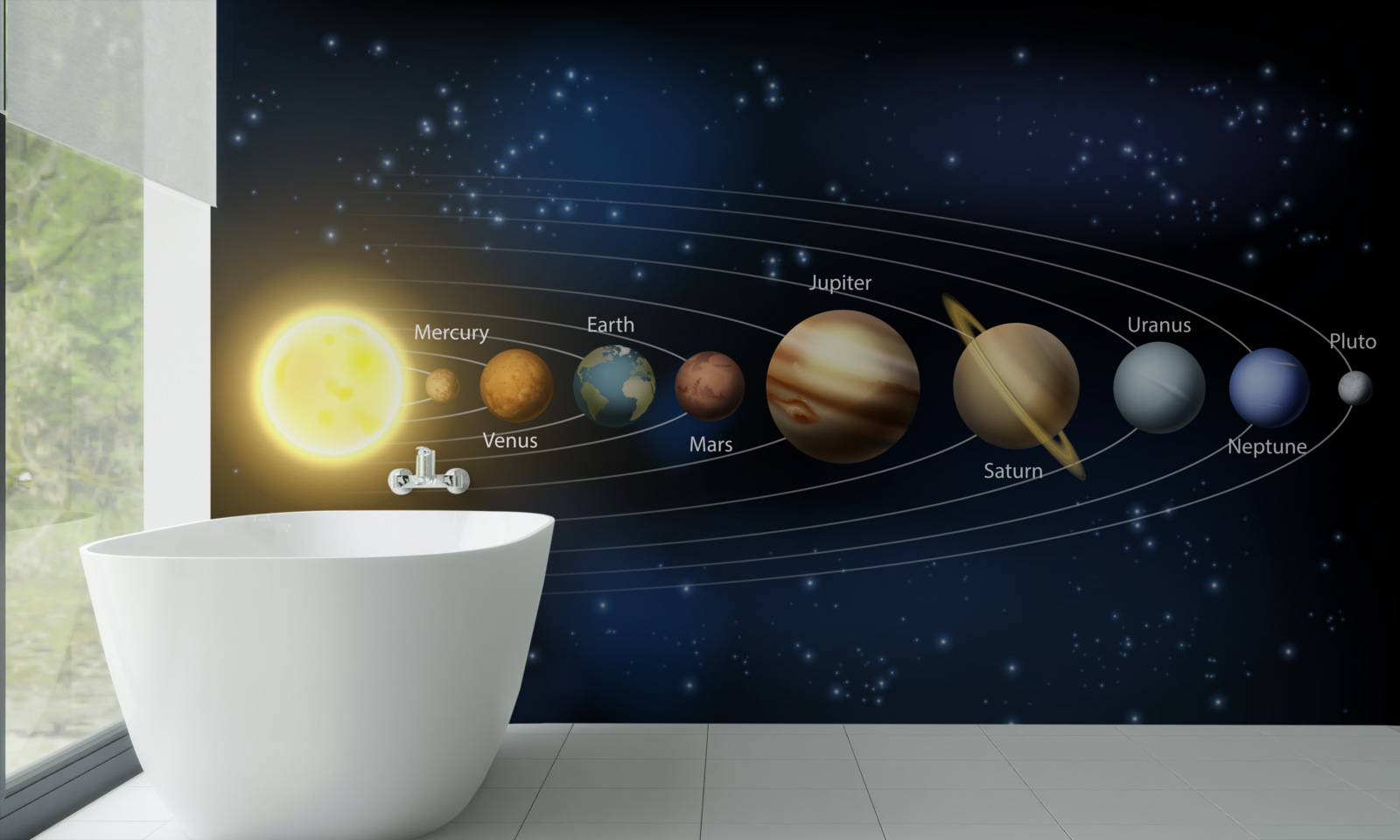 Fototapeta poradie rotácie planét okolo našej galaxie