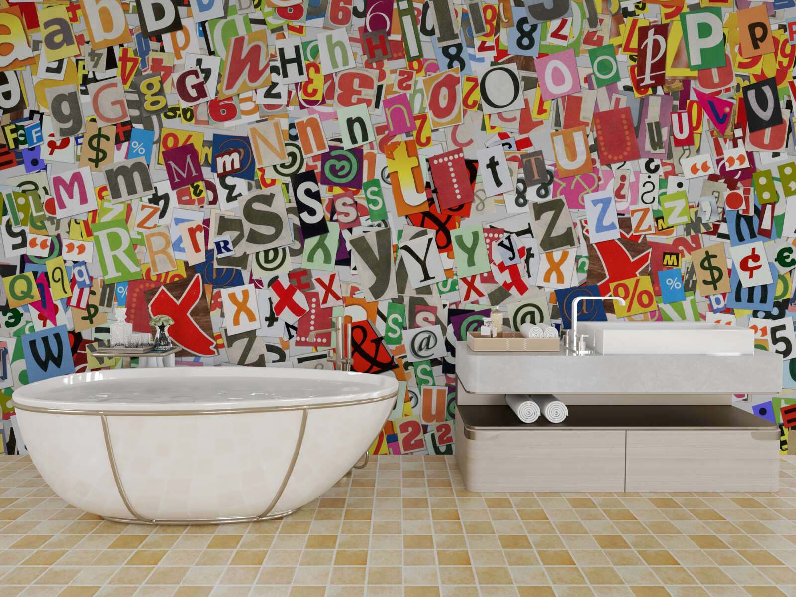 Fototapeta graffiti obsahuje veľa písmen a číslic