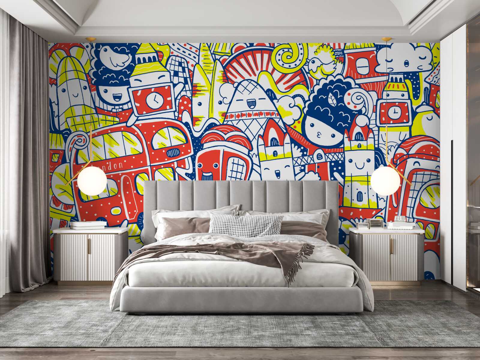 Fototapeta svetlé graffiti na stene