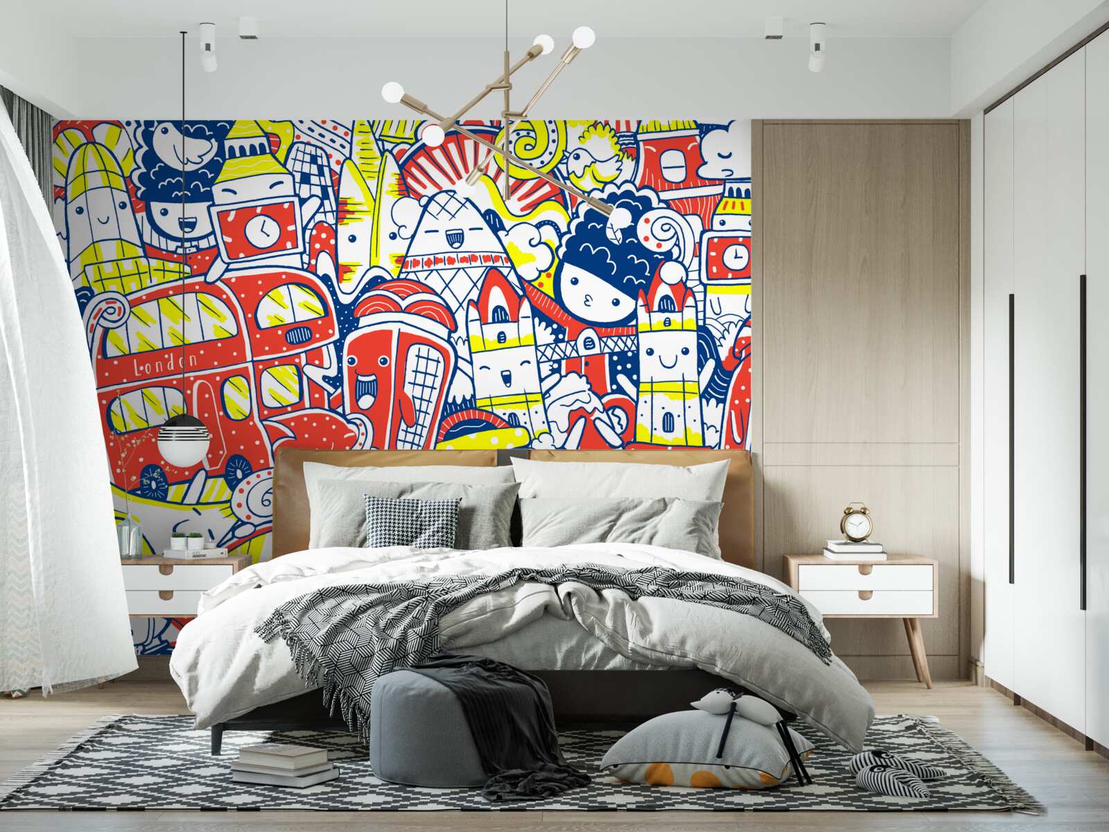 Fototapeta svetlé graffiti na stene