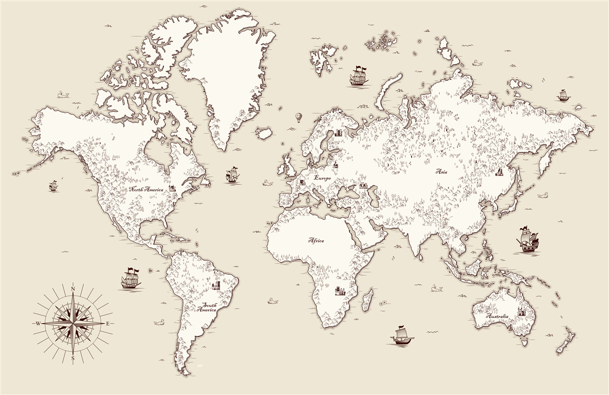 Fototapeta mapa sveta bez značiek a symbolov