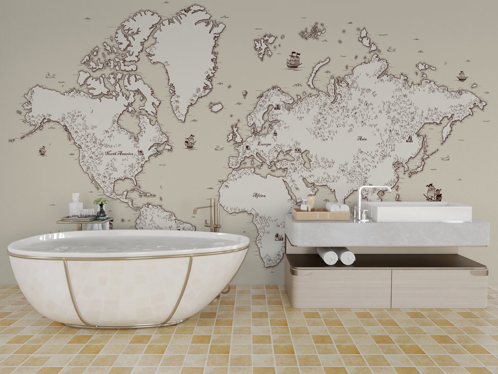 Fototapeta mapa sveta bez značiek a symbolov