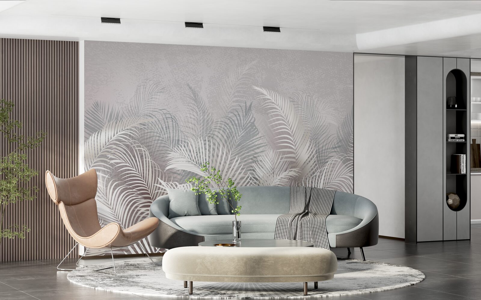 Fototapeta hmla jemne pokrýva majestátne palmové listy