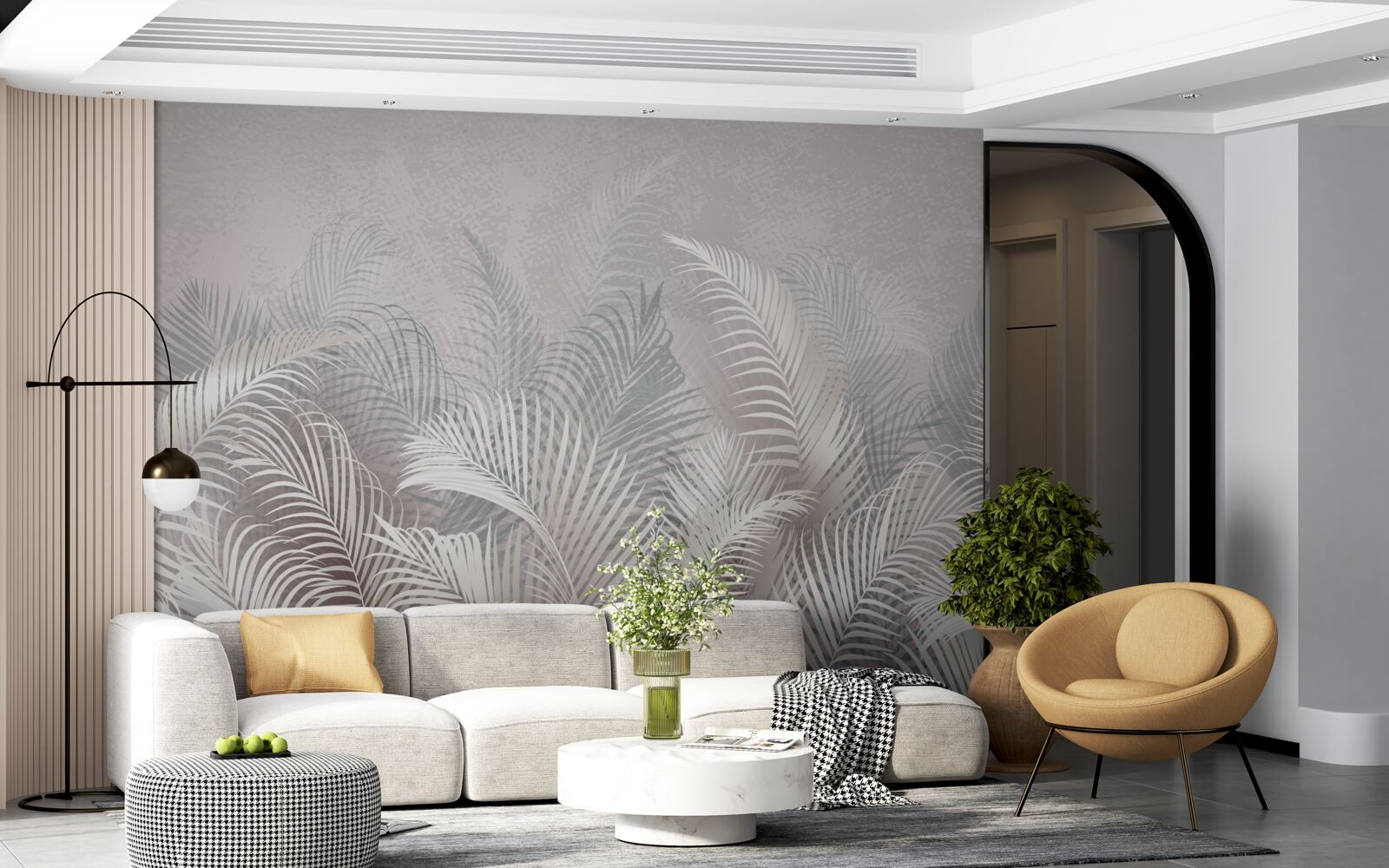 Fototapeta hmla jemne pokrýva majestátne palmové listy