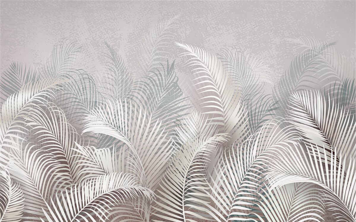 Fototapeta palmové listy medzi hmlou