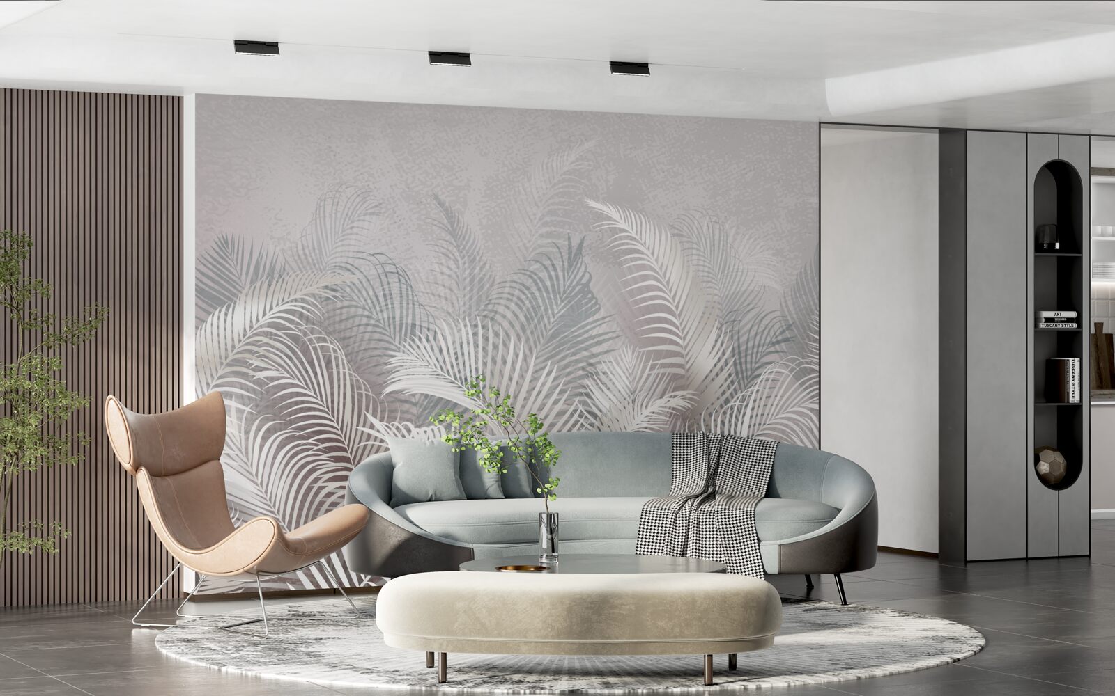 Fototapeta palmové listy medzi hmlou