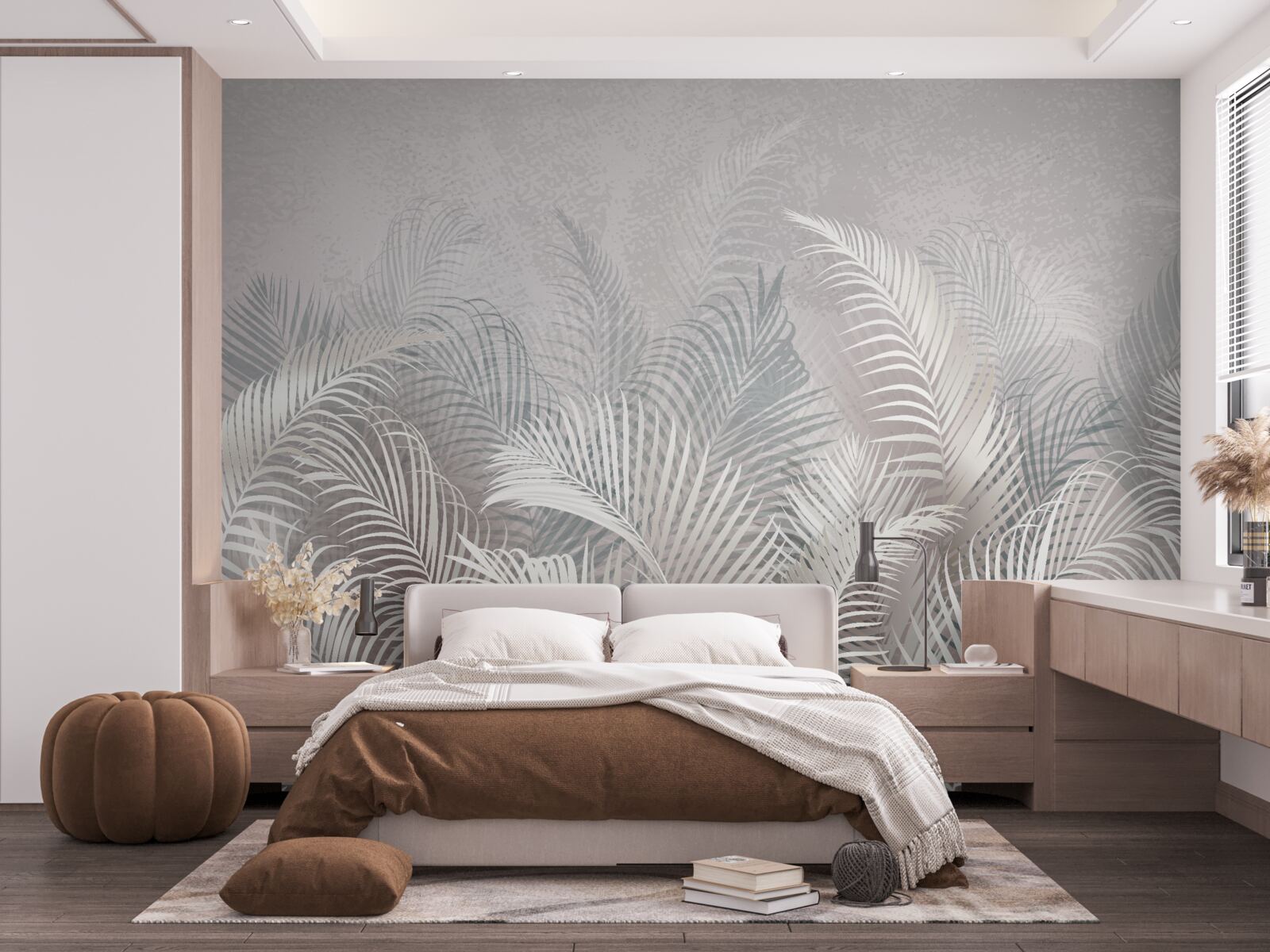 Fototapeta palmové listy medzi hmlou