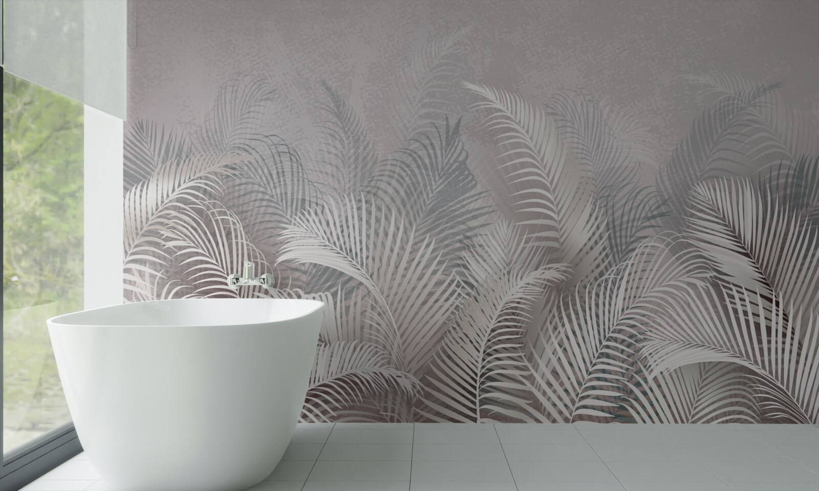 Fototapeta palmové listy medzi hmlou