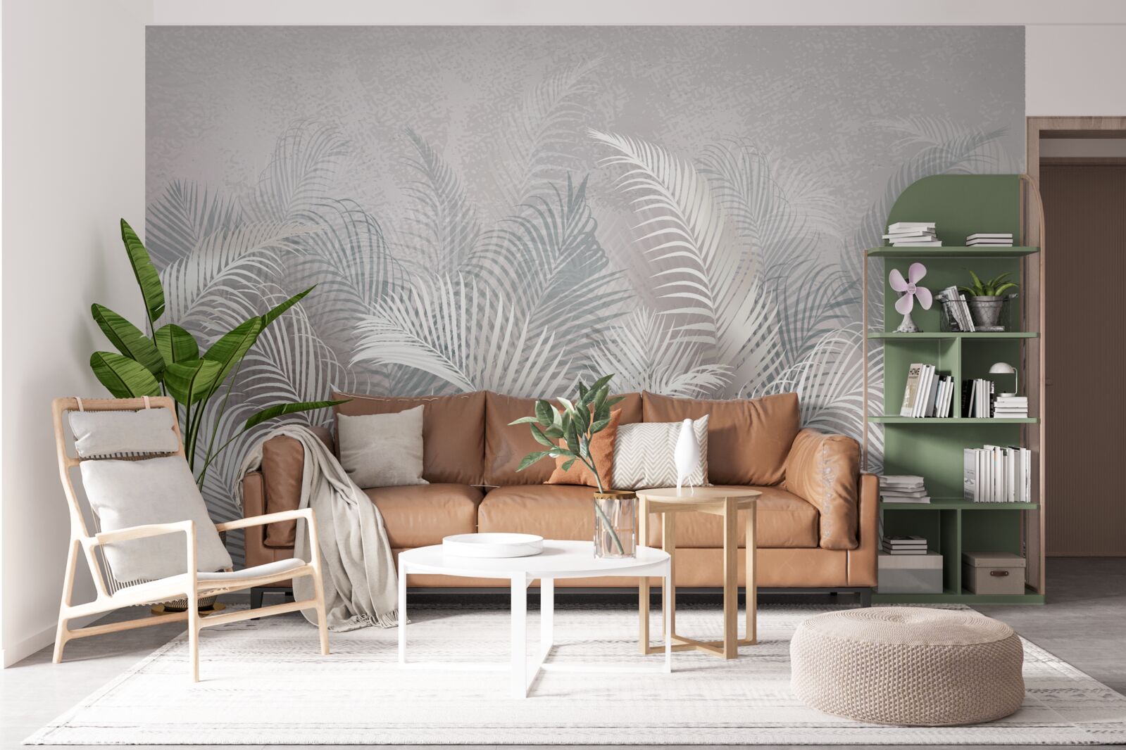 Fototapeta palmové listy medzi hmlou