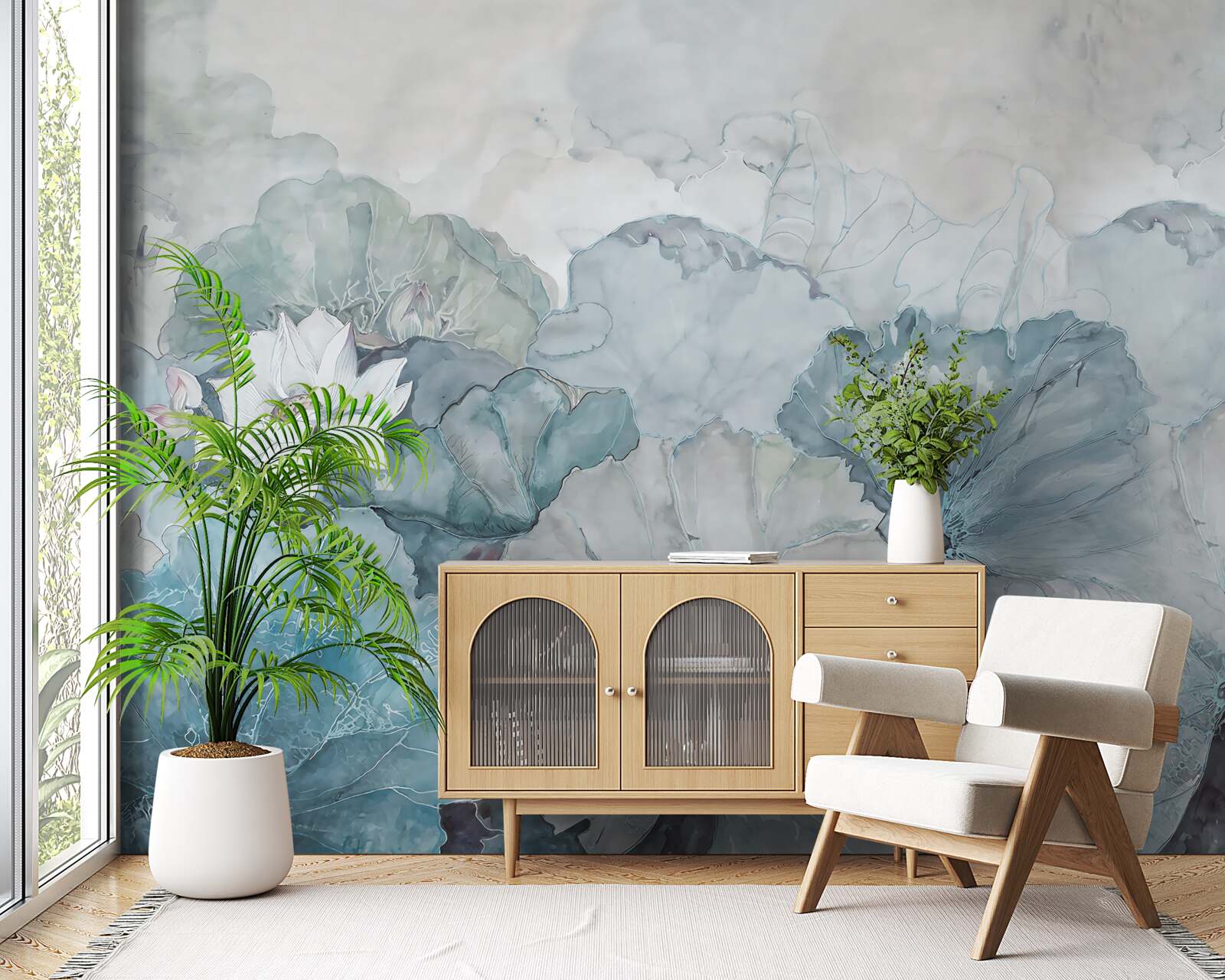 Fototapeta hmla pokrýva tropickú vegetáciu