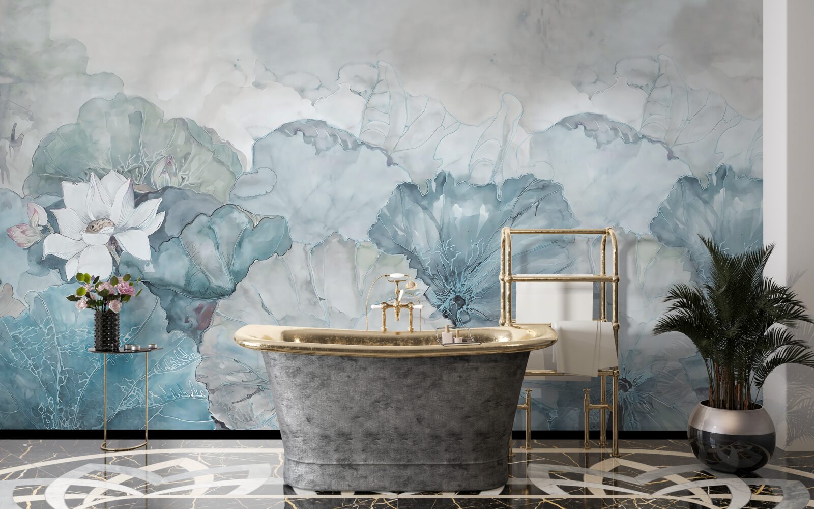 Fototapeta hmla pokrýva tropickú vegetáciu