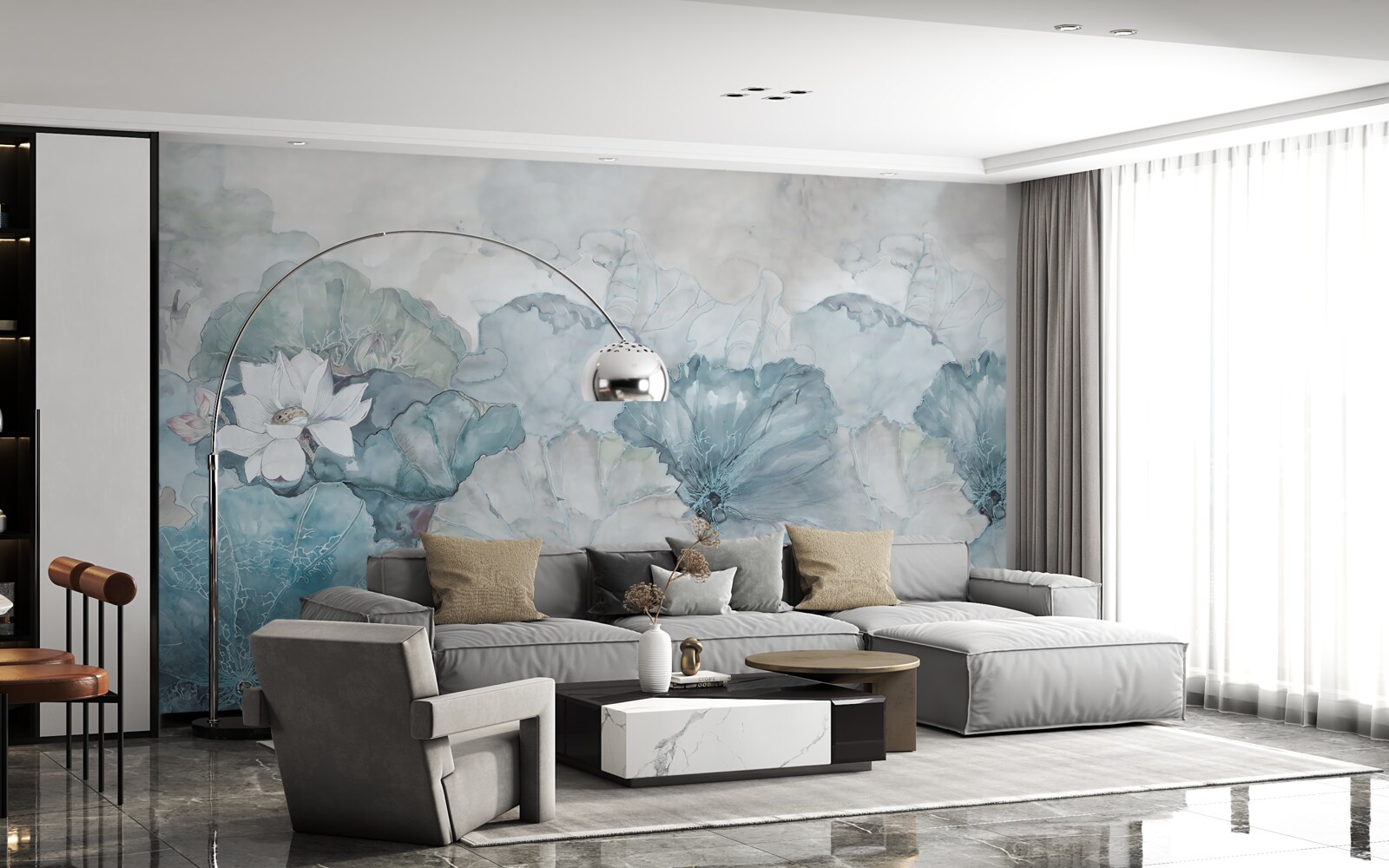 Fototapeta hmla pokrýva tropickú vegetáciu