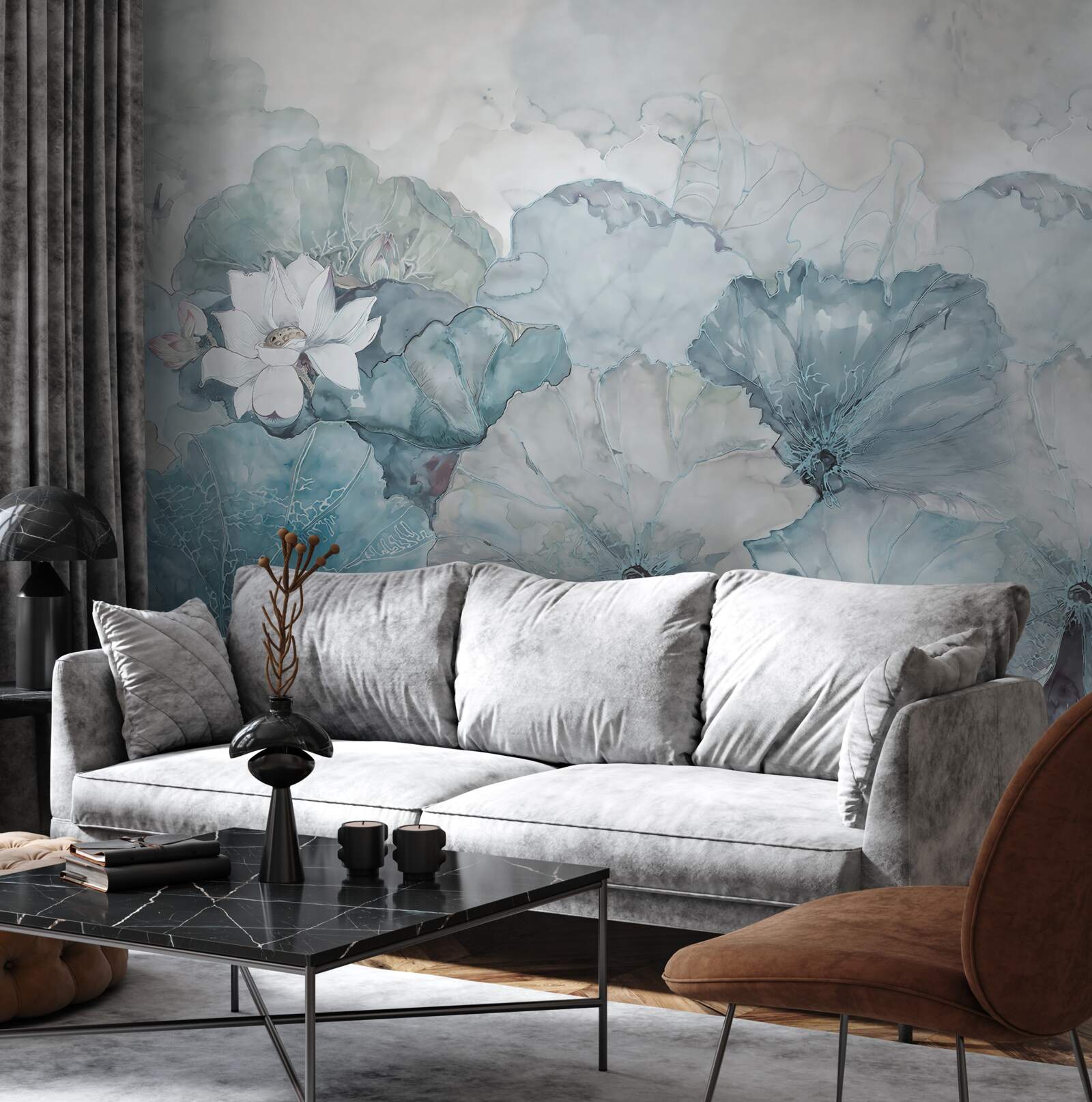 Fototapeta hmla pokrýva tropickú vegetáciu