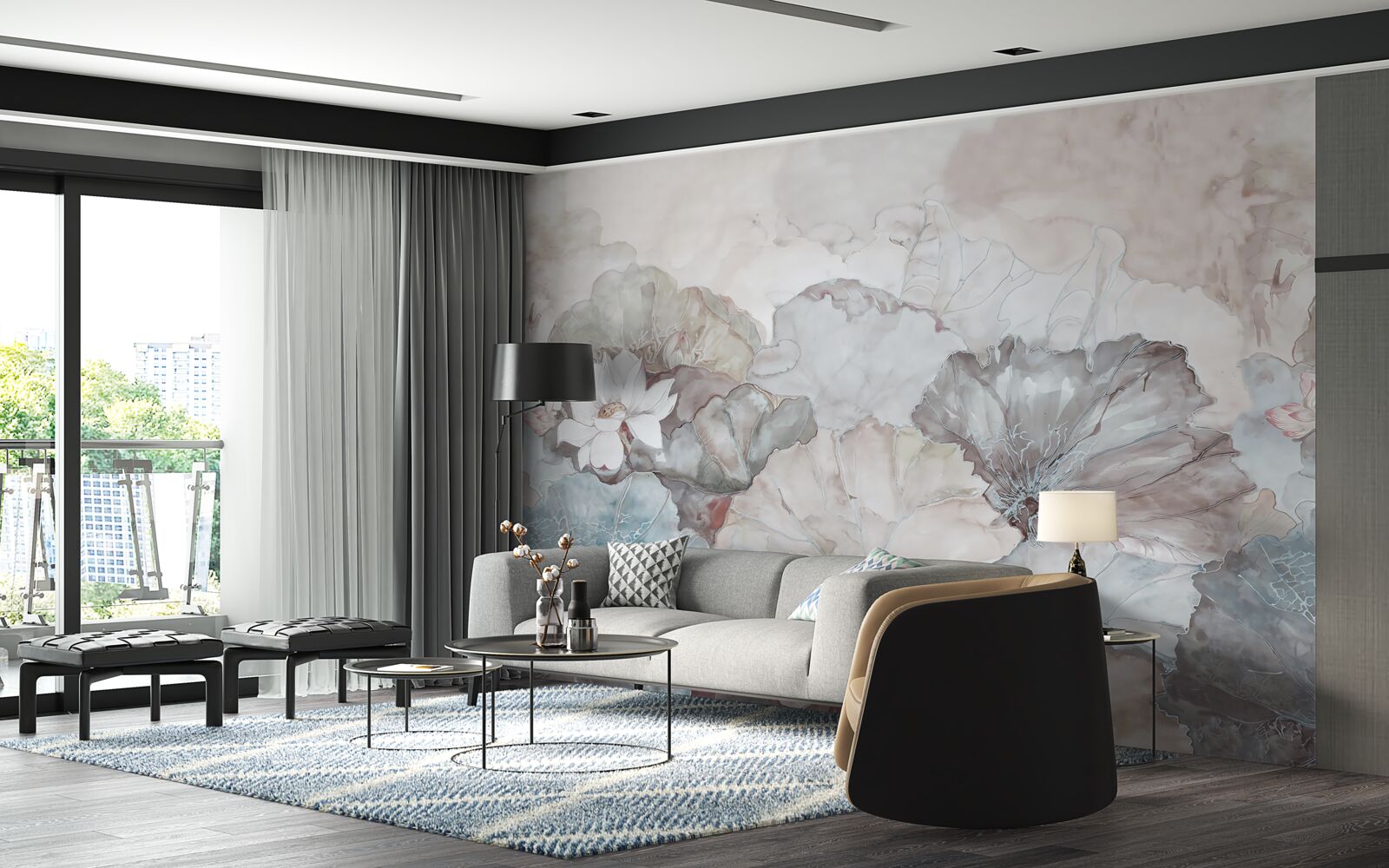 Fototapeta listy v trópoch počas dažďa