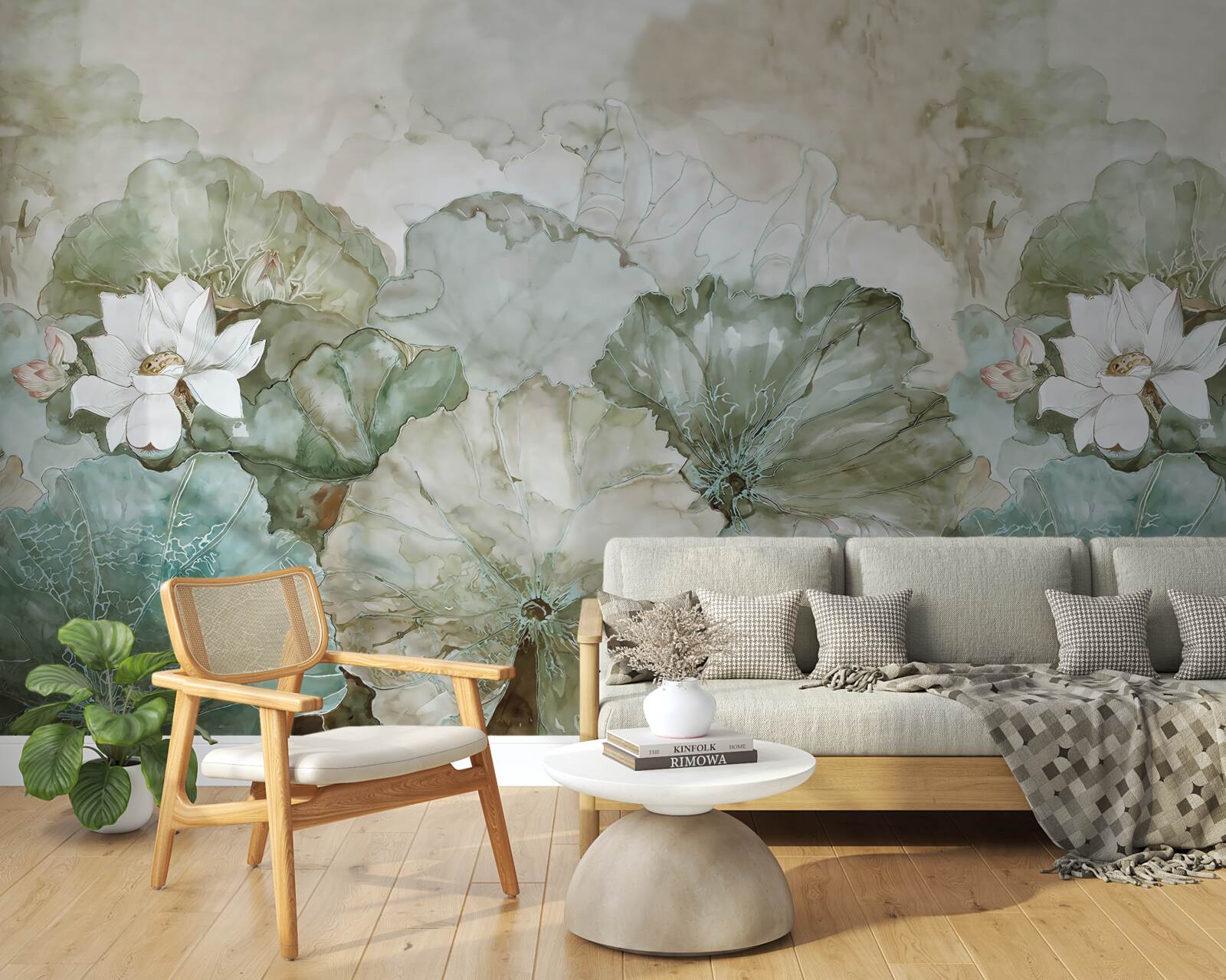 Fototapeta biele puky a listy trópov