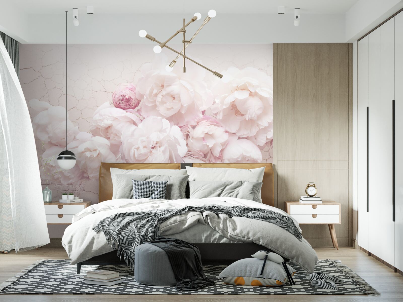 Fototapeta bujné kvetinové butiky na skalnatom pozadí