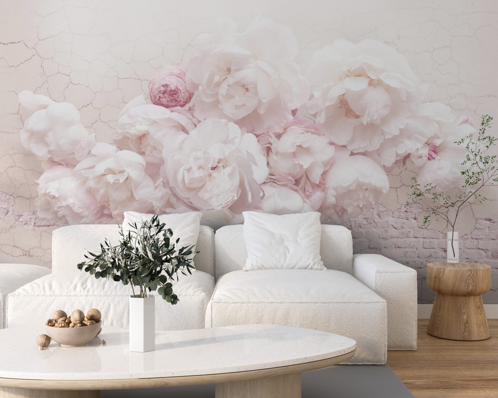 Fototapeta bujné kvetinové butiky na skalnatom pozadí