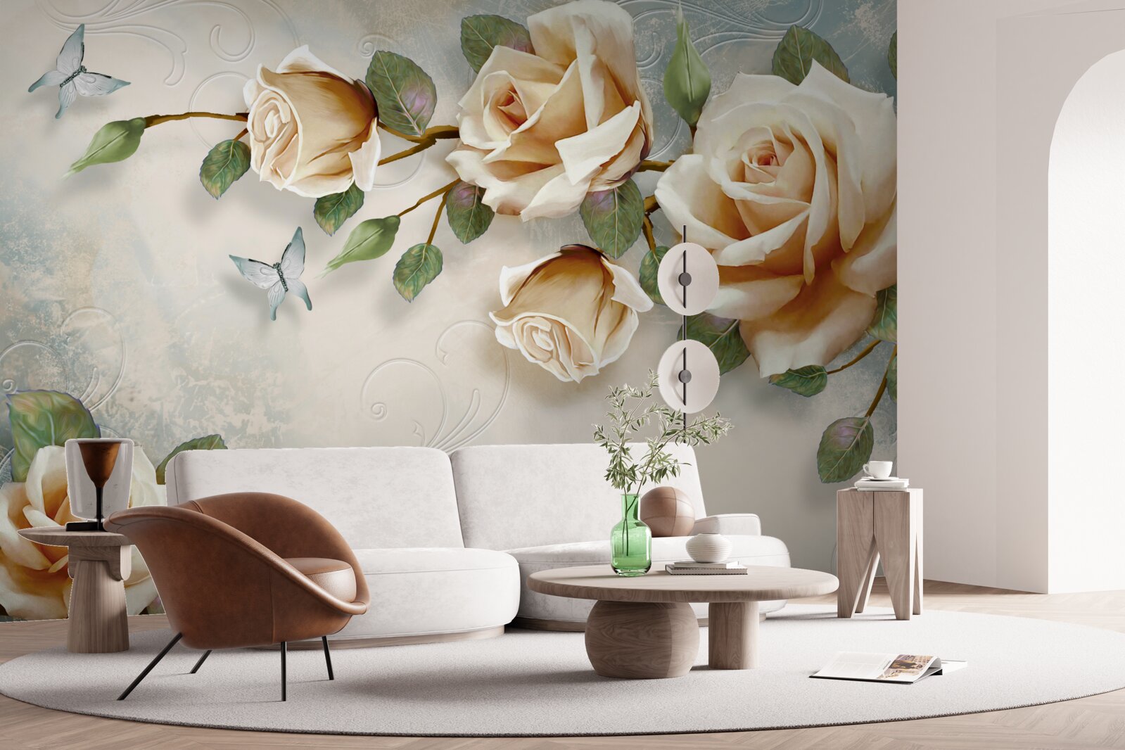 Fototapeta jemné ruže v krémových odtieňoch