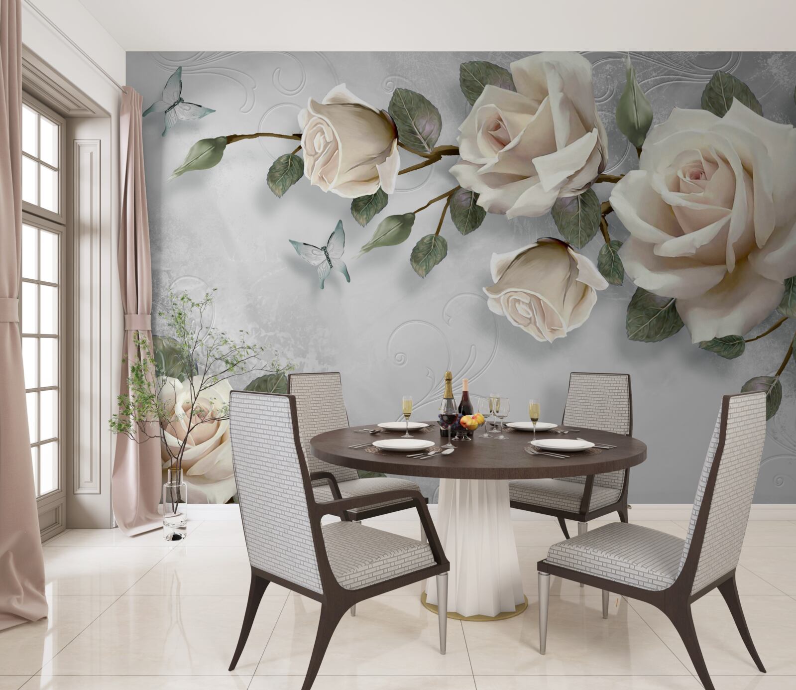 Fototapeta konáre jemne kvitnúcej ruže