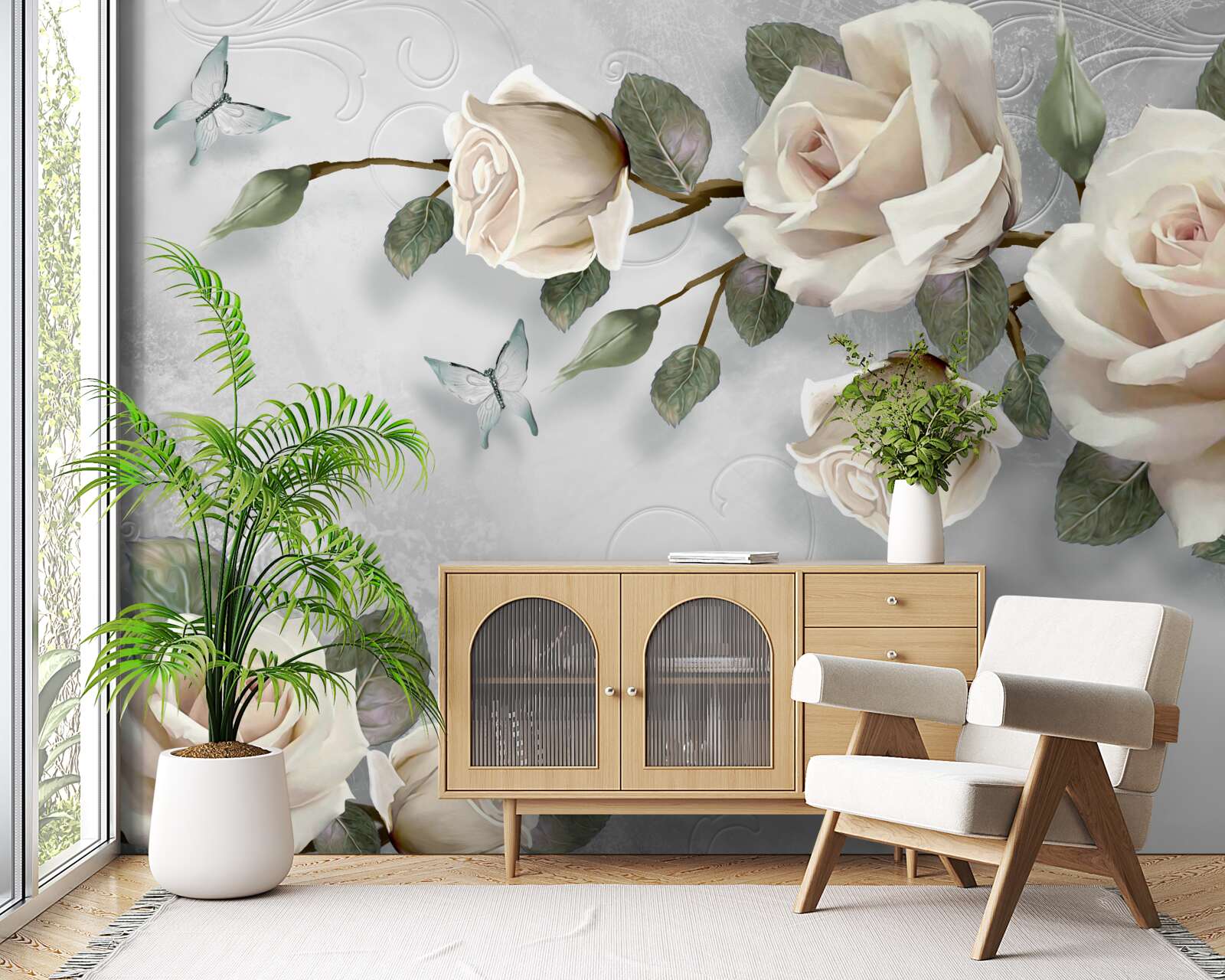 Fototapeta konáre jemne kvitnúcej ruže