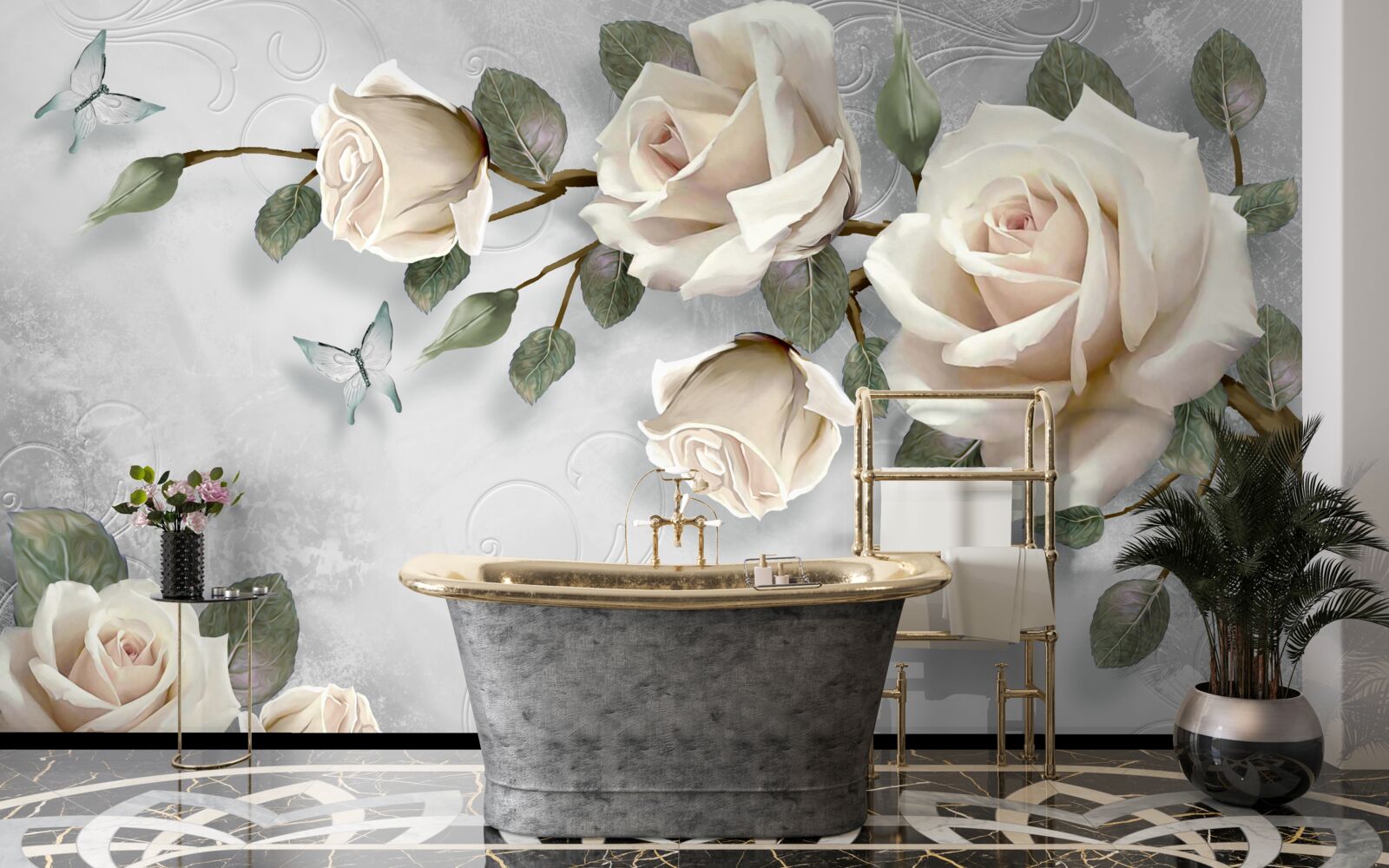 Fototapeta konáre jemne kvitnúcej ruže