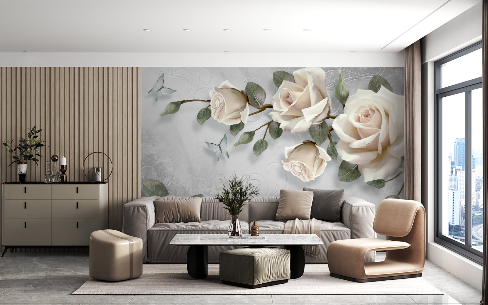 Fototapeta konáre jemne kvitnúcej ruže