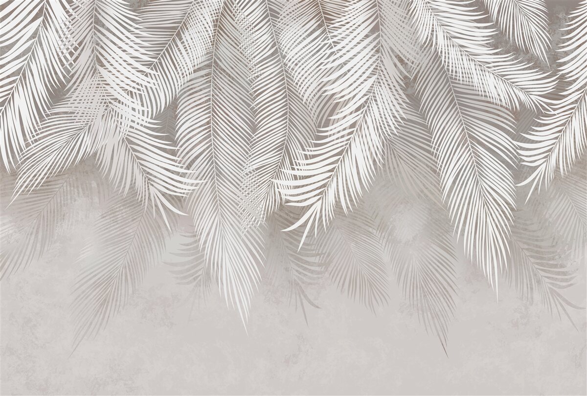 Fototapeta svetlo sivé listy padajú