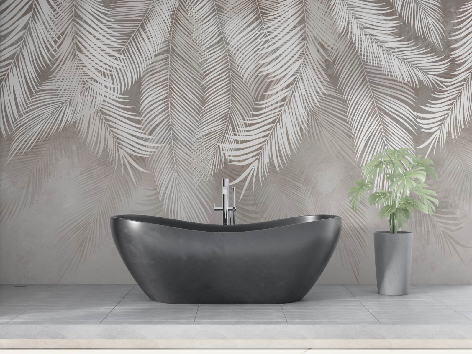 Fototapeta svetlo sivé listy padajú