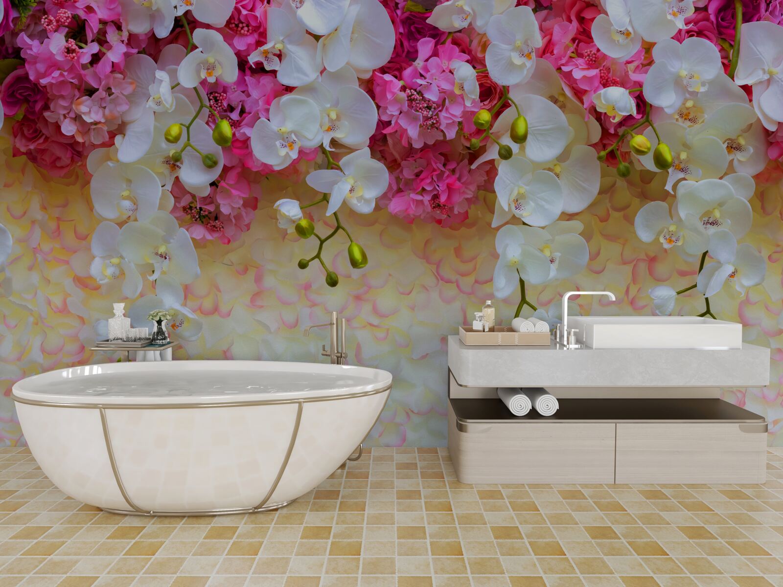 Fototapeta orchidey, ktorých kvety padajú