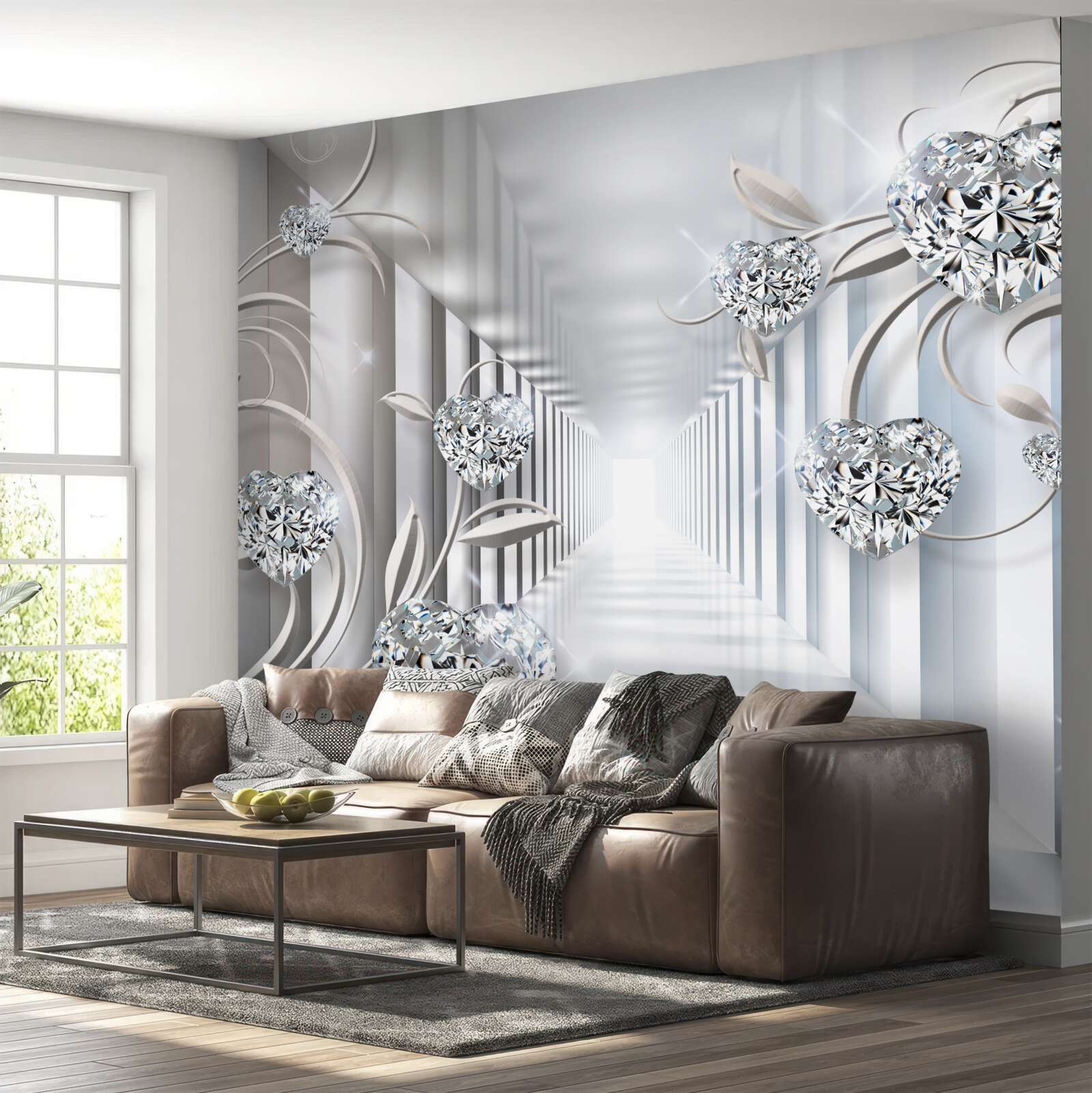 Fototapeta zlaté dekorácie na pozadí nekonečnej chodby