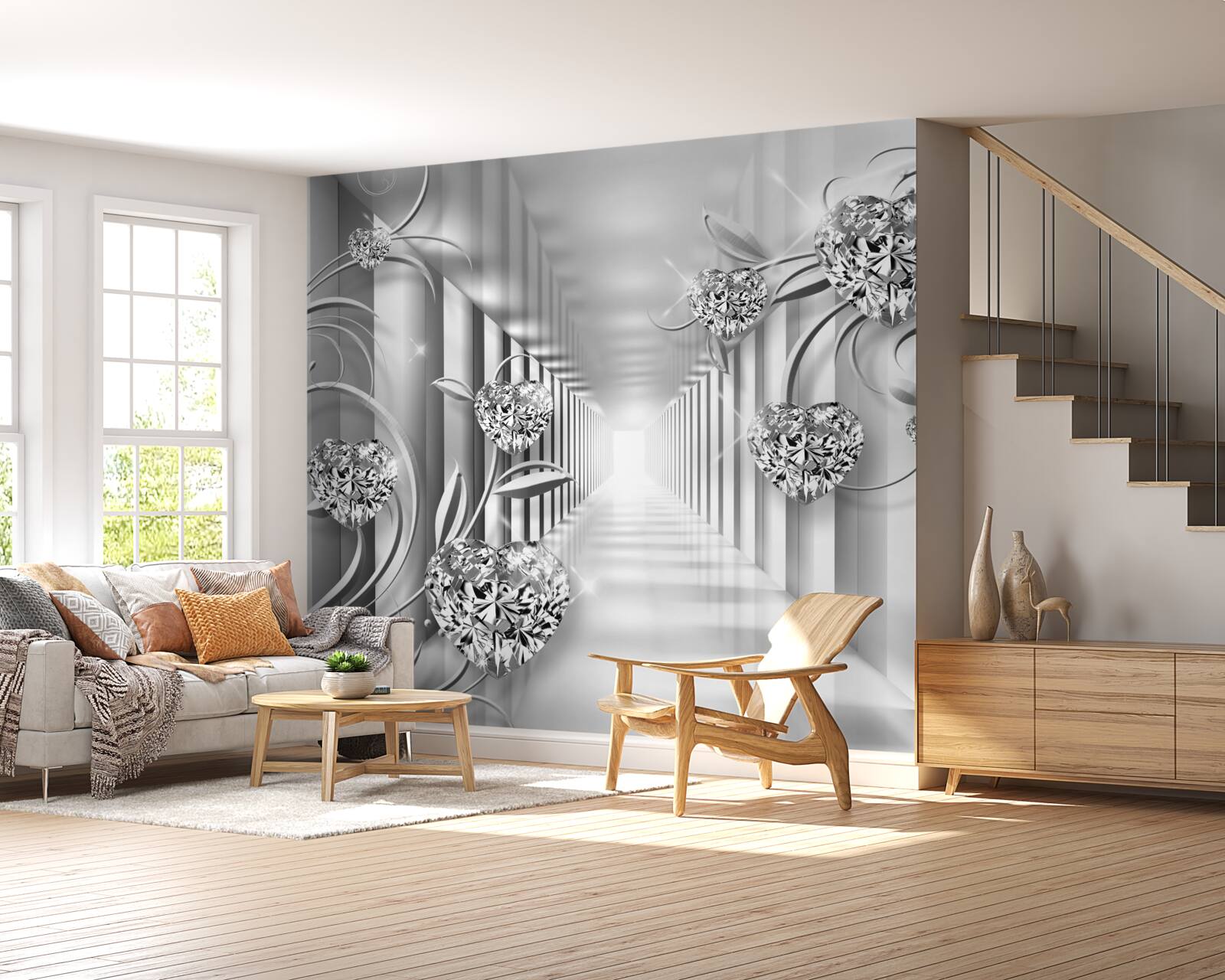 Fototapeta strieborné dekorácie a kolonáda