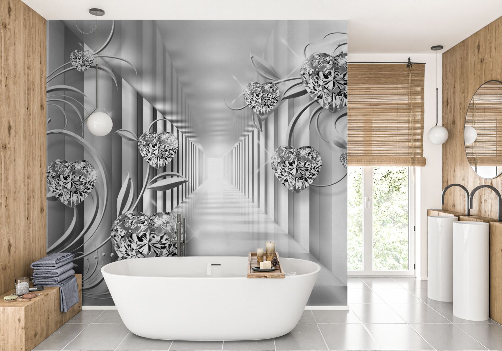 Fototapeta strieborné dekorácie a kolonáda