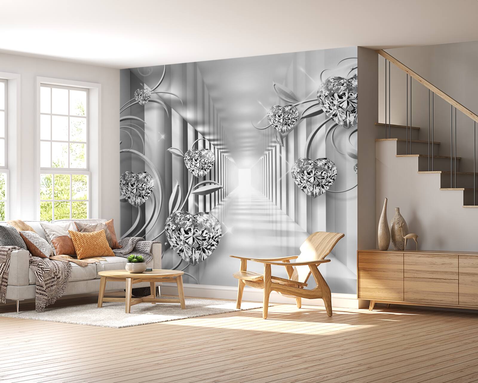 Fototapeta strieborné dekorácie a kolonáda