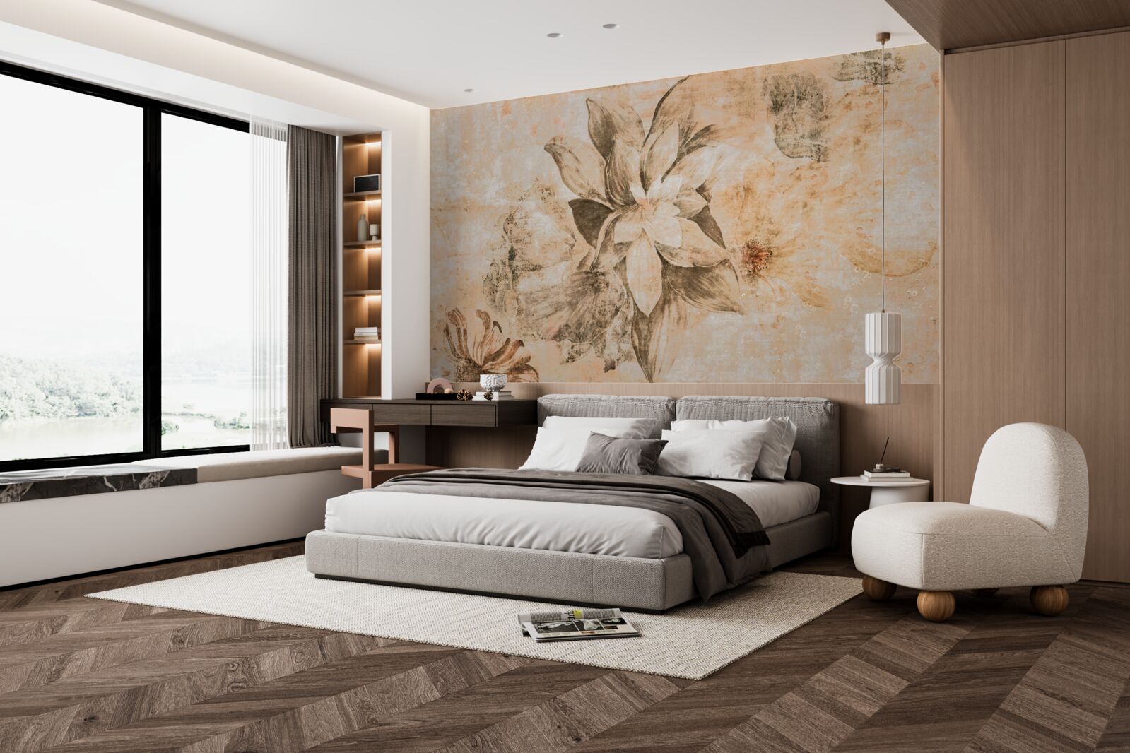 Fototapeta púčkový otvor na hnedom podklade