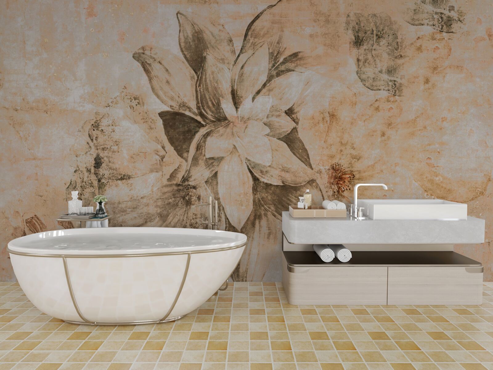 Fototapeta púčkový otvor na hnedom podklade