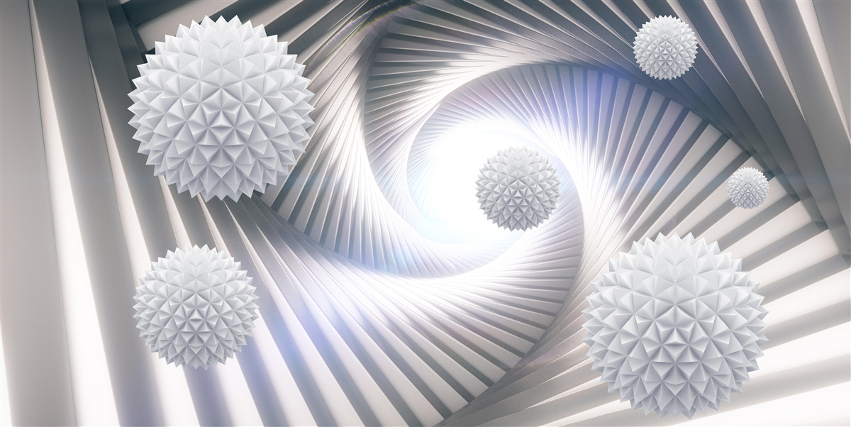 Fototapeta čipkovaný vír stupňovitých bielych guľôčok