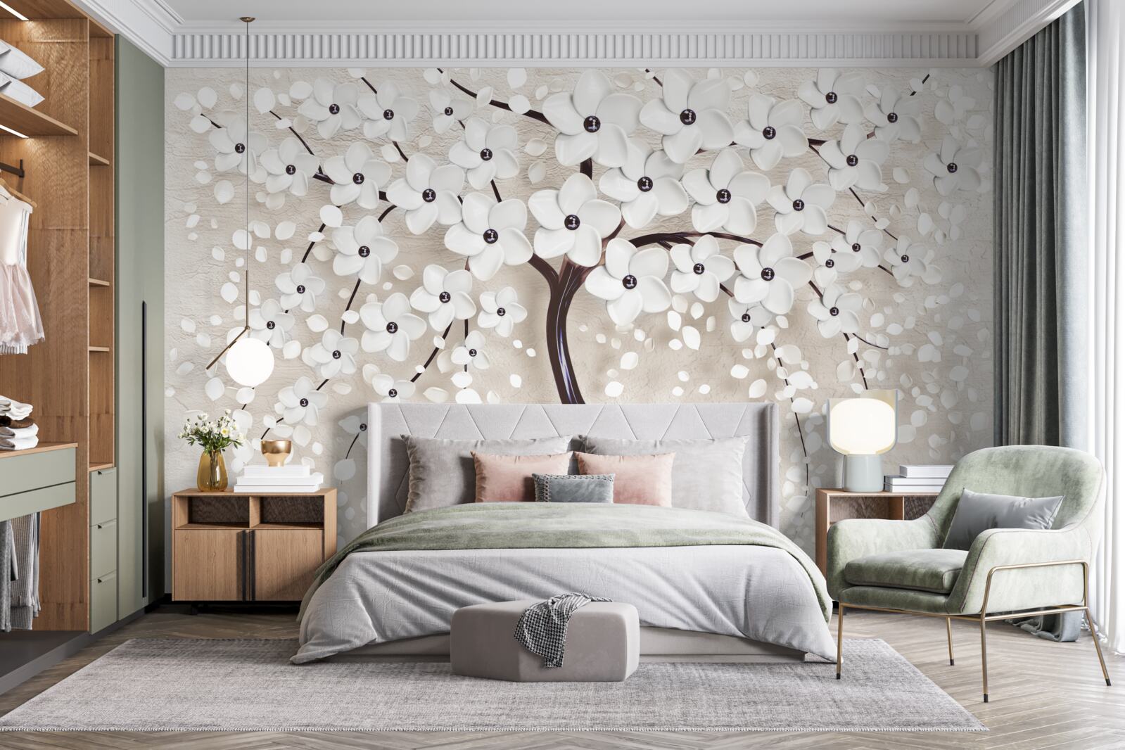 Fototapeta nádherný biely strom v plnom kvete