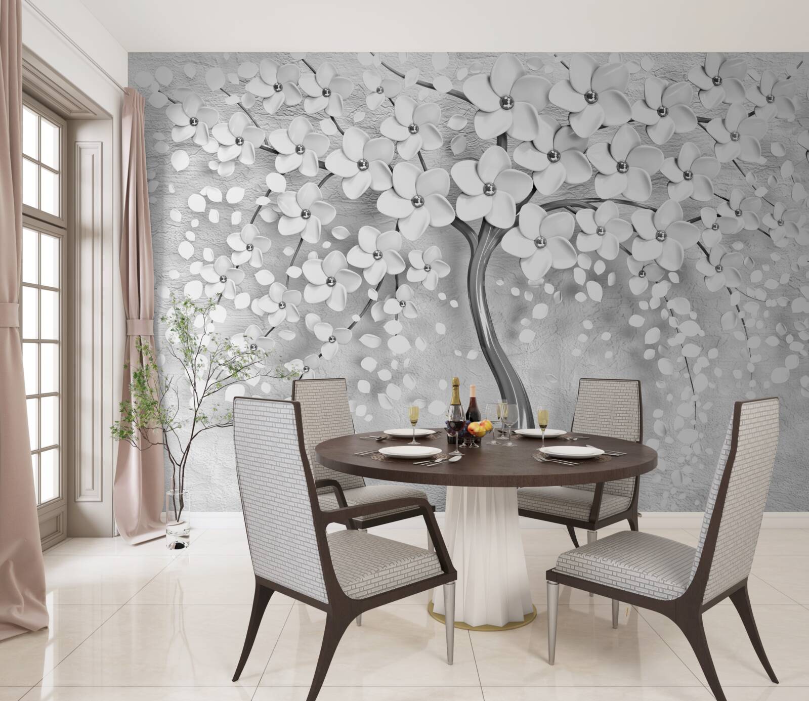 Fototapeta štíhly strom, ktorý rozkvitol