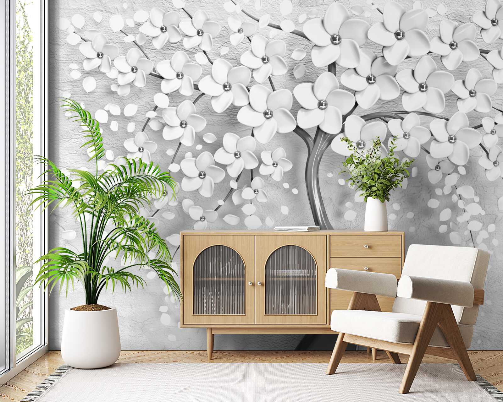 Fototapeta štíhly strom, ktorý rozkvitol