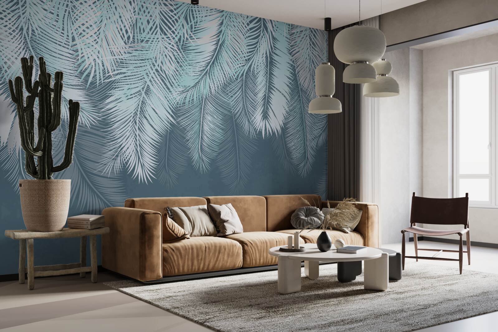 Fototapeta listy sú svetlozelené, ich vrcholy smerujú nadol