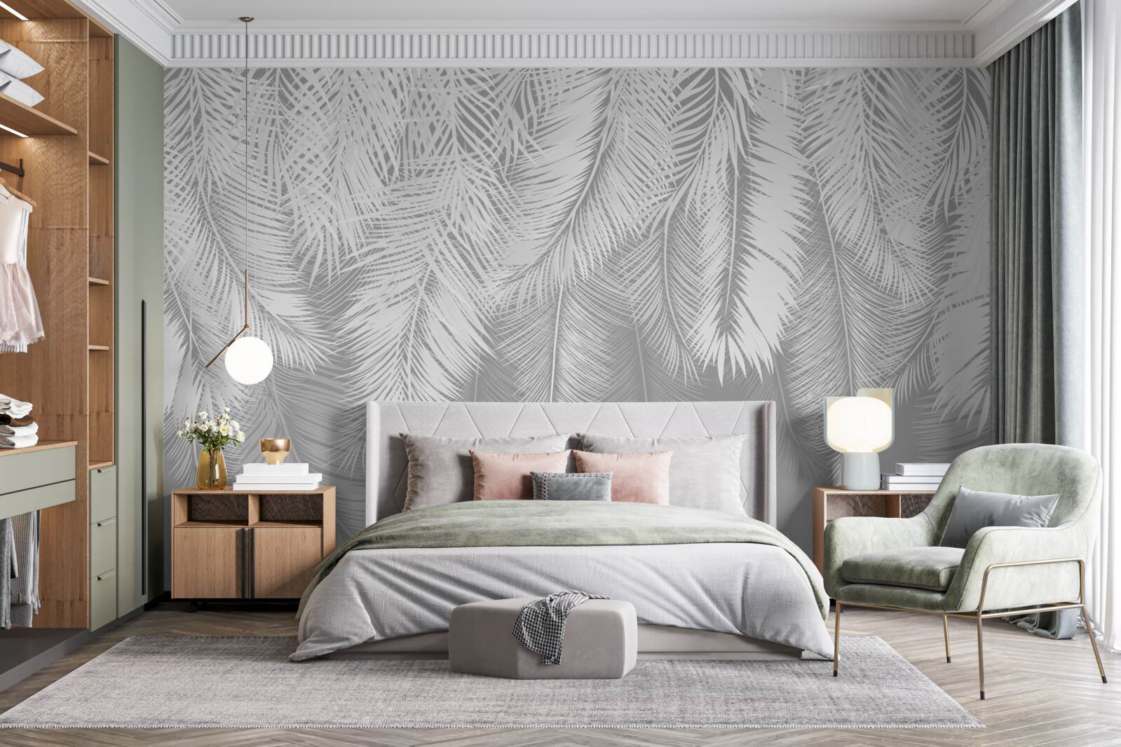 Fototapeta husté biele perie unášané vetrom