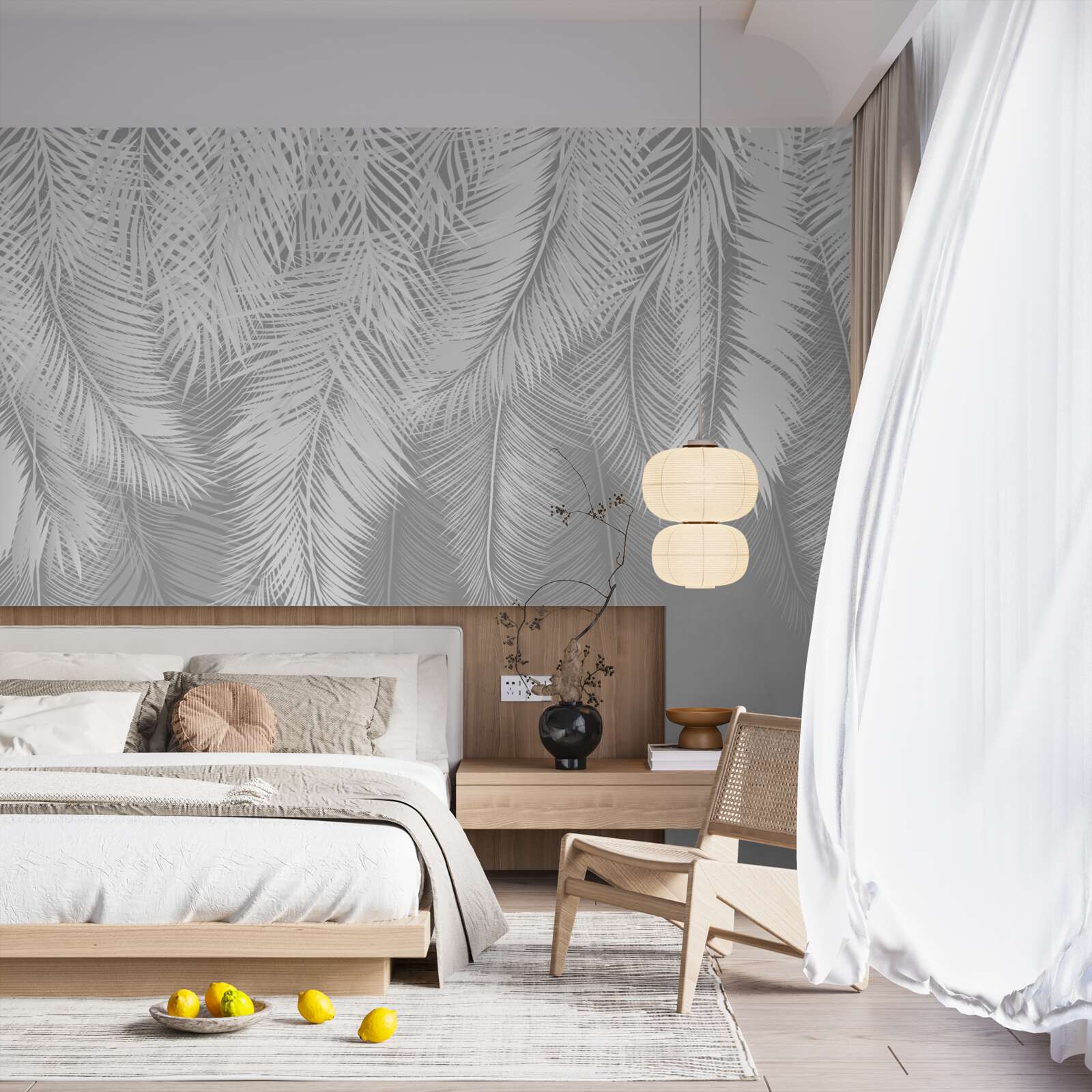 Fototapeta husté biele perie unášané vetrom