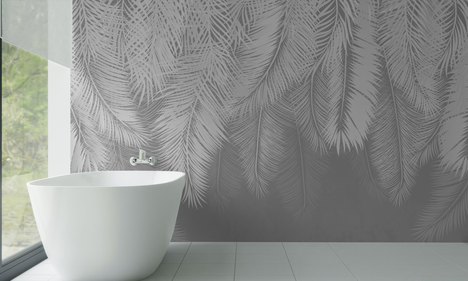 Fototapeta husté biele perie unášané vetrom