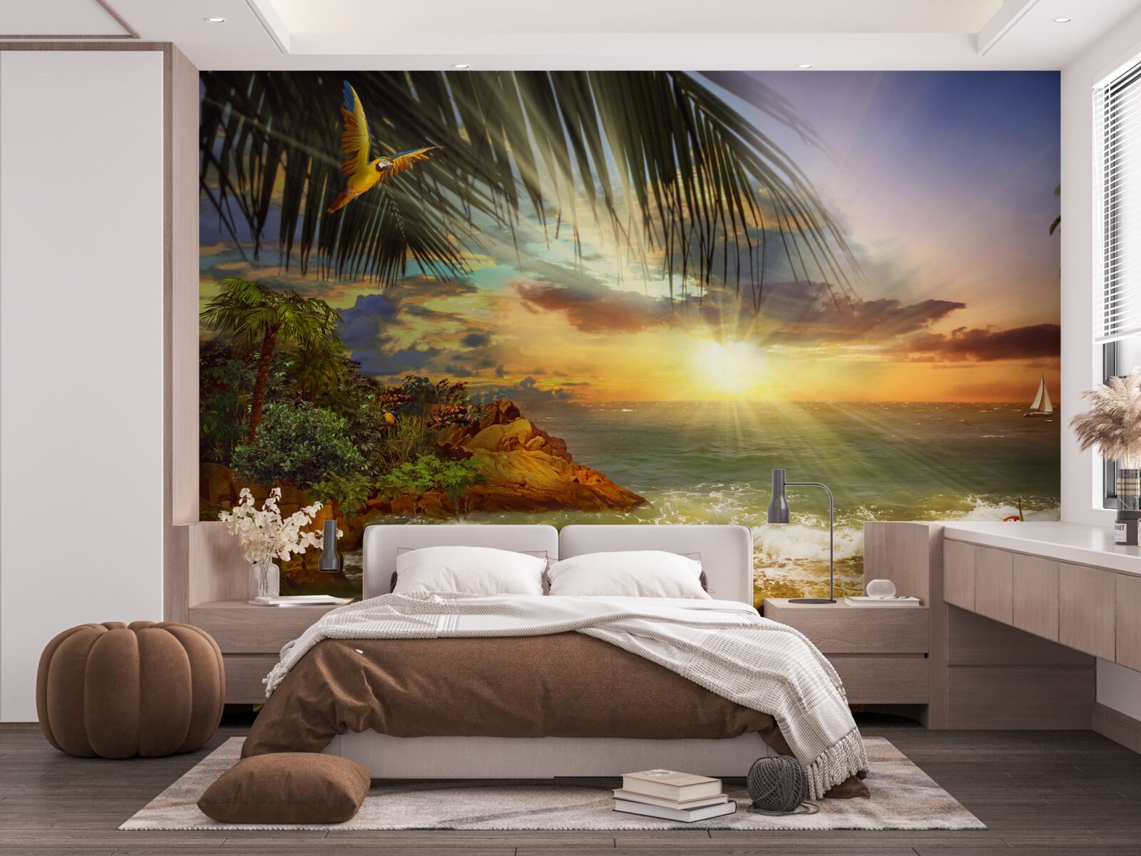 Fototapeta západ slnka, ktorý možno pozorovať z brehu pustého ostrova