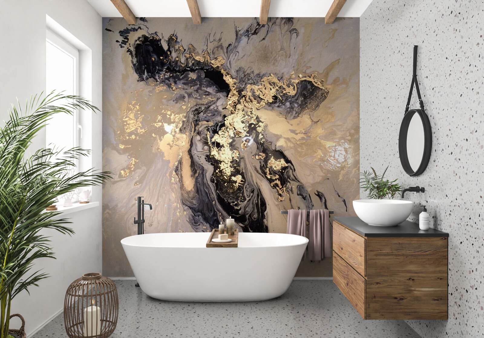 Fototapeta zrkadlový odraz tmavých oblakov na vodnej hladine