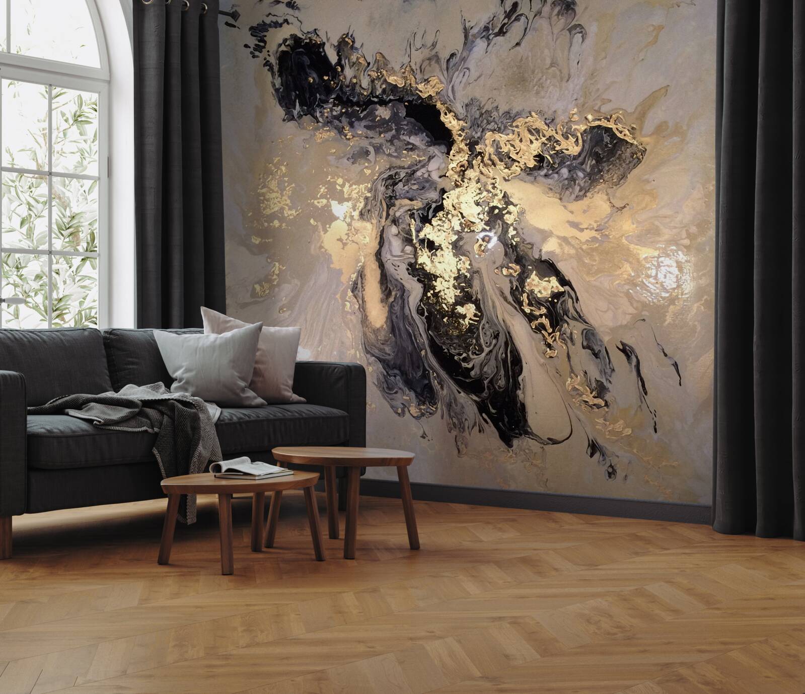 Fototapeta zrkadlový odraz tmavých oblakov na vodnej hladine