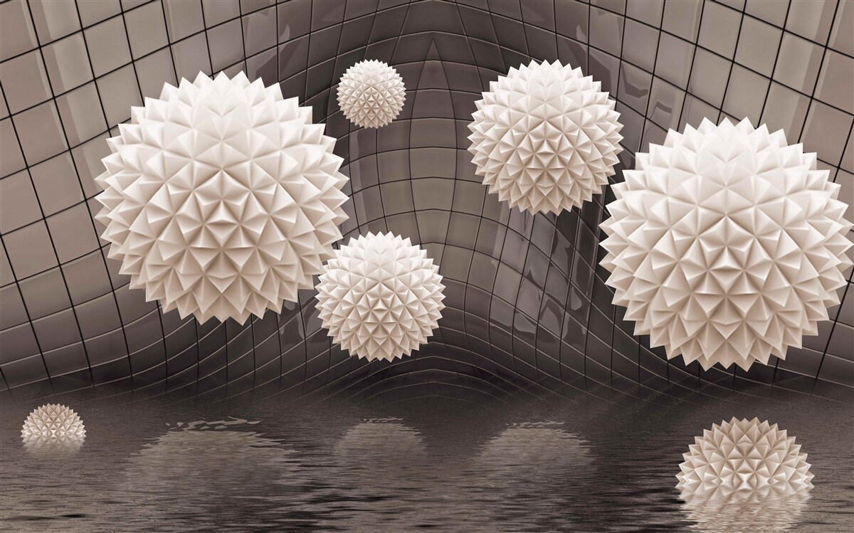 Fototapeta ostré guličky vznášajúce sa vo vzduchu v svetloružovej farbe